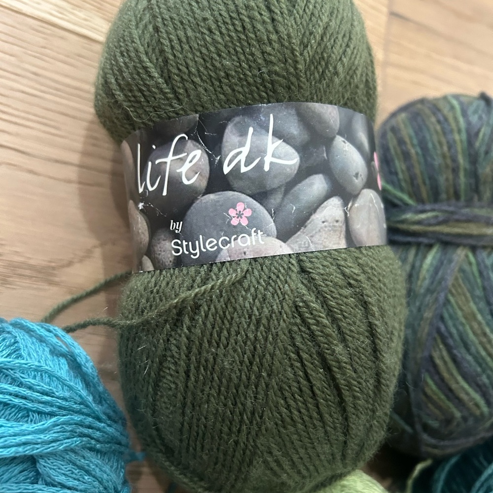 Mixed Green Yarn Lot - Assorted Teal, Olive & Moss Skeins - Picture 2 of 7